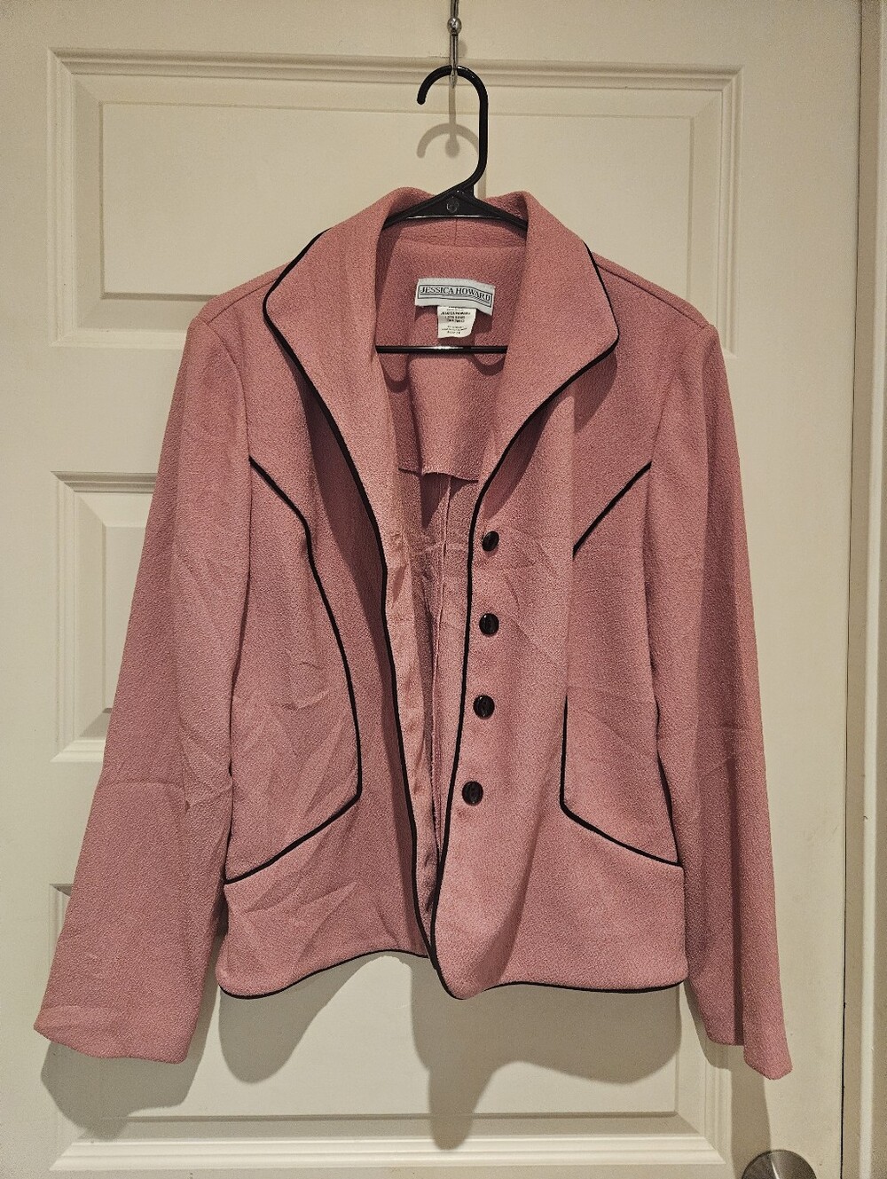 Jessica Howard Dusty Rose Blazer with Black Piping